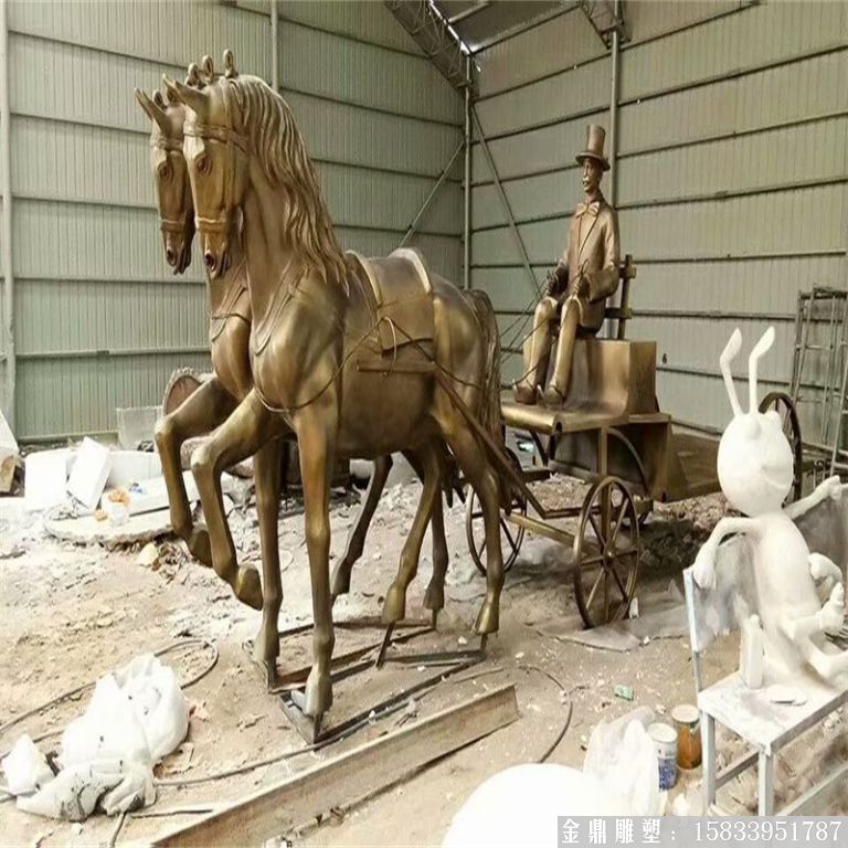 玻璃鋼仿銅馬車(chē)雕塑，馬車(chē)雕塑定做，啤酒節(jié)馬車(chē)雕塑1