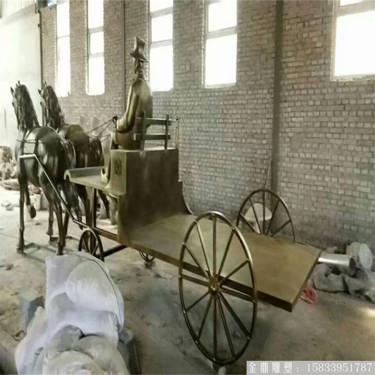 玻璃鋼仿銅馬車(chē)雕塑，馬車(chē)雕塑定做，啤酒節(jié)馬車(chē)雕塑2