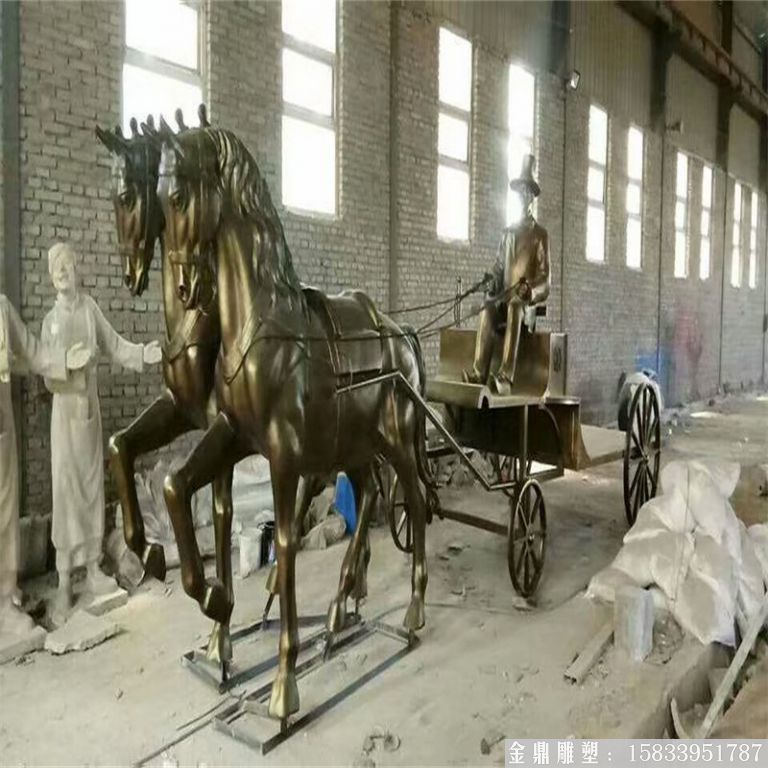 玻璃鋼仿銅馬車(chē)雕塑，馬車(chē)雕塑定做，啤酒節(jié)馬車(chē)雕塑3