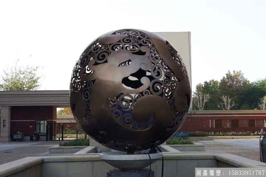 不銹鋼空心球鏤空球景觀雕塑大球