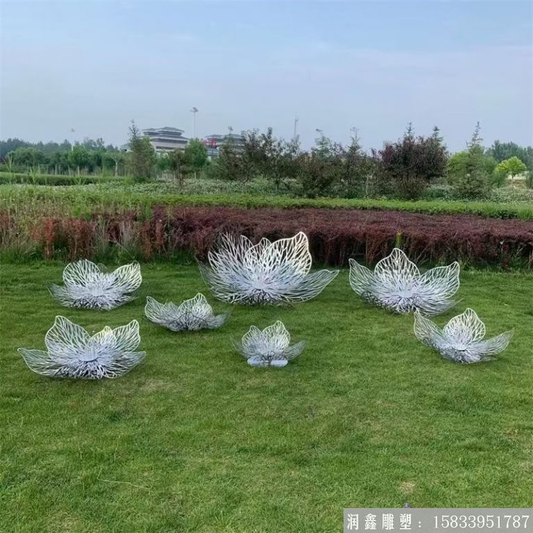 不銹鋼鏤空裝飾花朵雕塑 地產(chǎn)草坪擺件